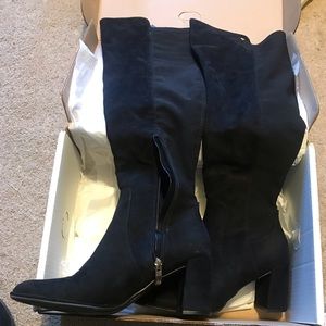 liz claiborne womens anabella over the knee block heel zip boots